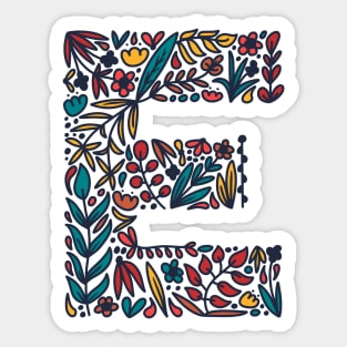 Tropical Letter E Sticker